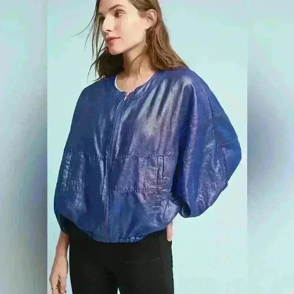 Elevenses Raquel Bubble Dolman Sleeves Linen Blend Jacket - Picture 1 of 8